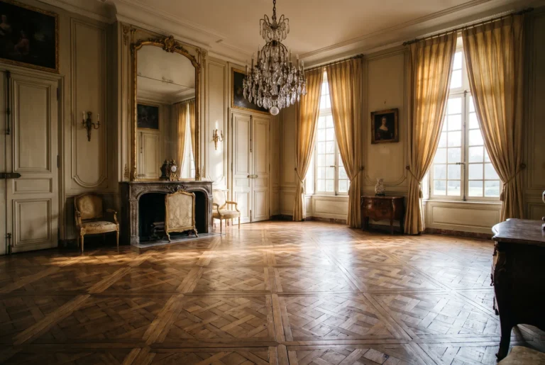 Salon classique avec panneaux de Versailles en roble