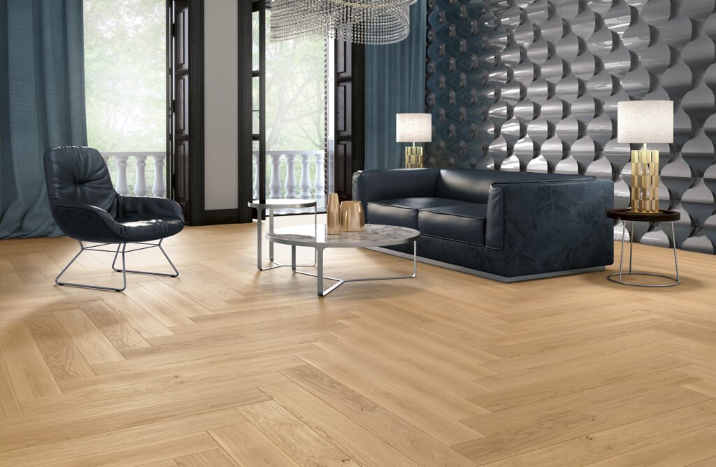 Parquet Rovere Classic — Spina di pesce huilé porcelaine 148×1080