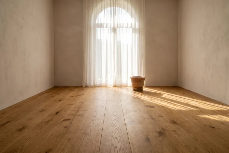 Lames de parquet roble instaladas vers la lumière de la fenêtre