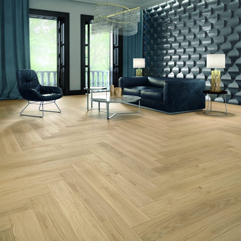 Eichenparkett Classic — Fischgrät huilé porcelaine 148×1080