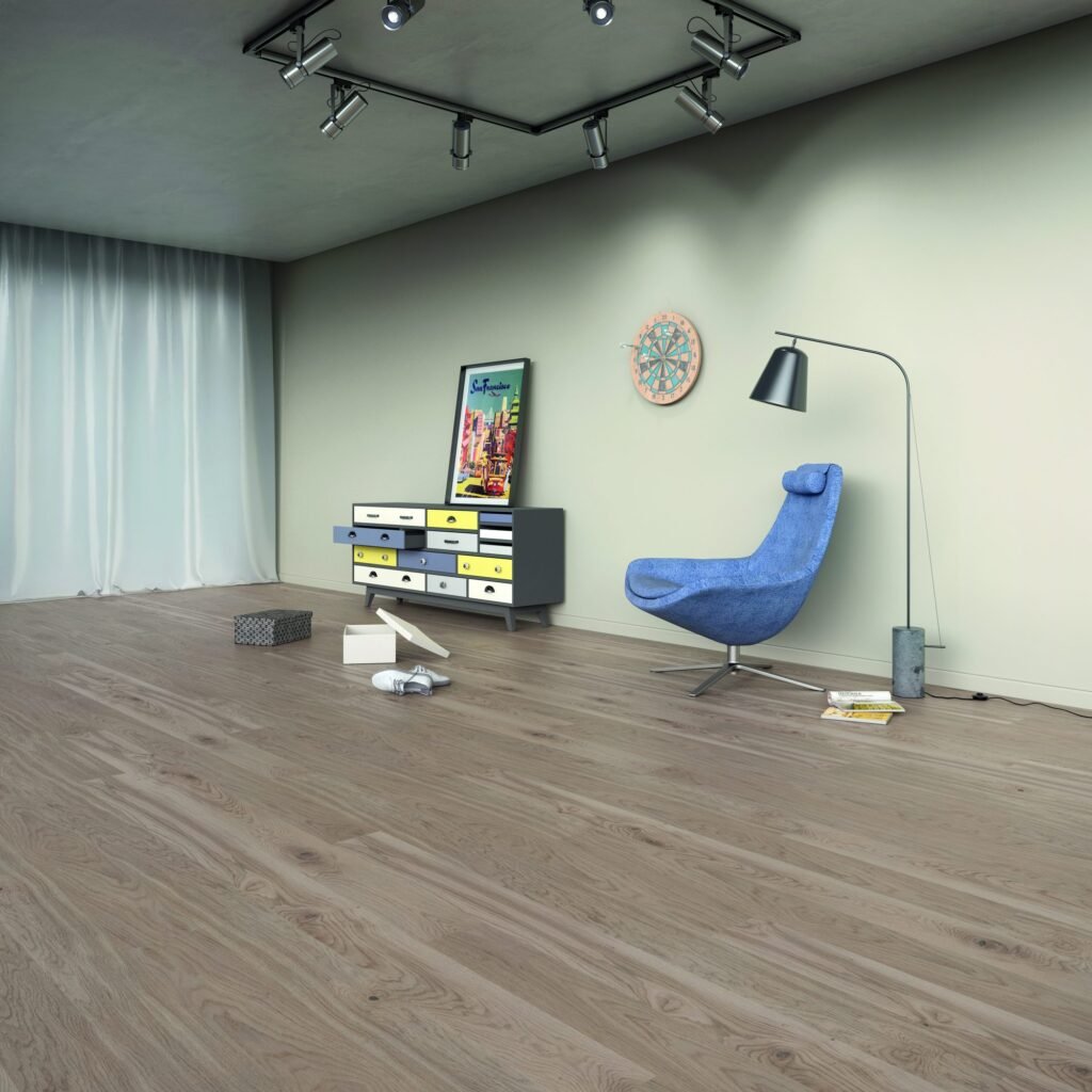 Eichenparkett Rustic — Smoky verni mat 148×2200