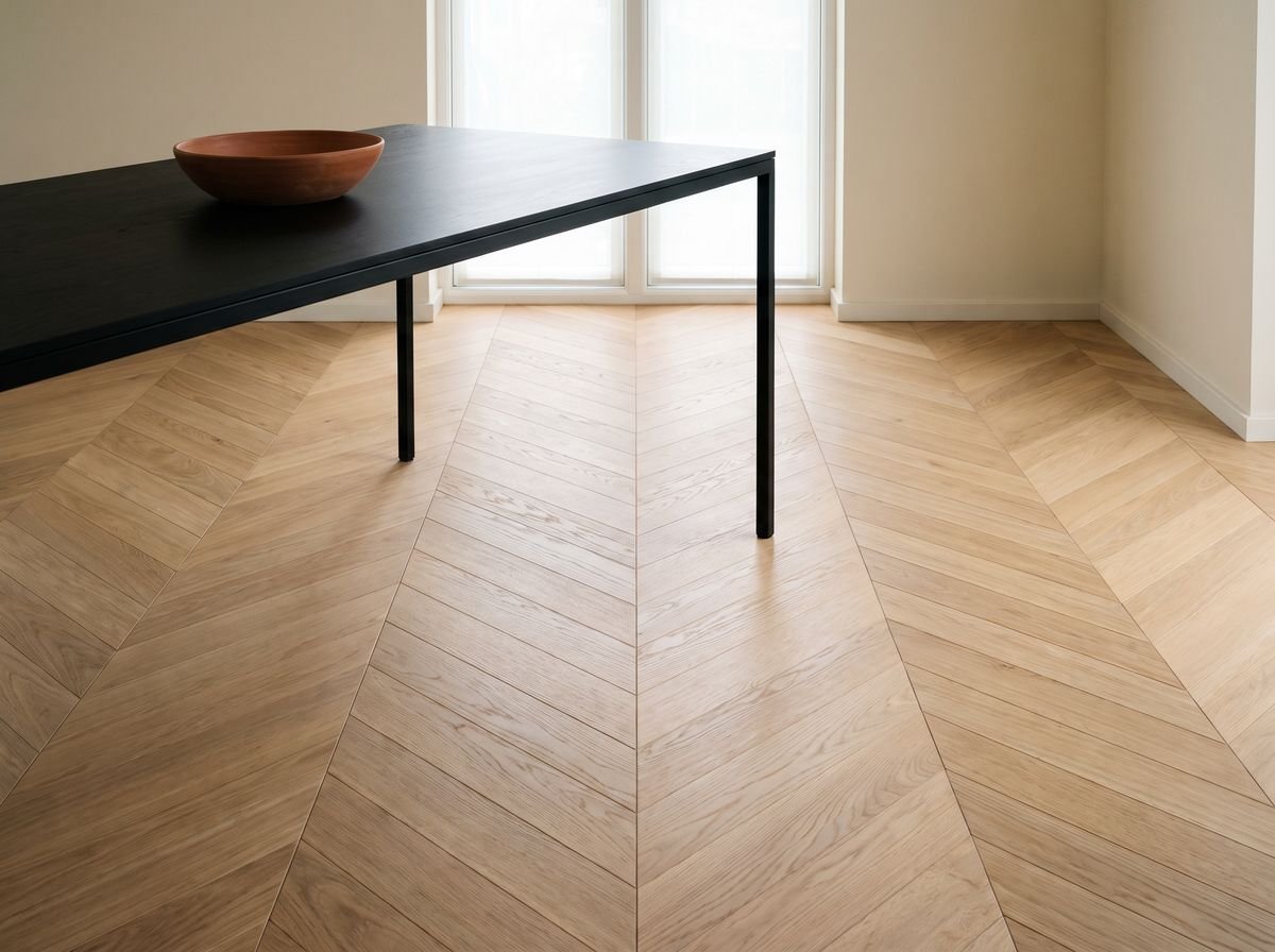 Parquet chêne posé en chevron